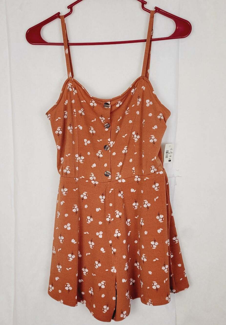 New Aeropostale brown dainty floral smocked romper Size Small Cottagecore Retro